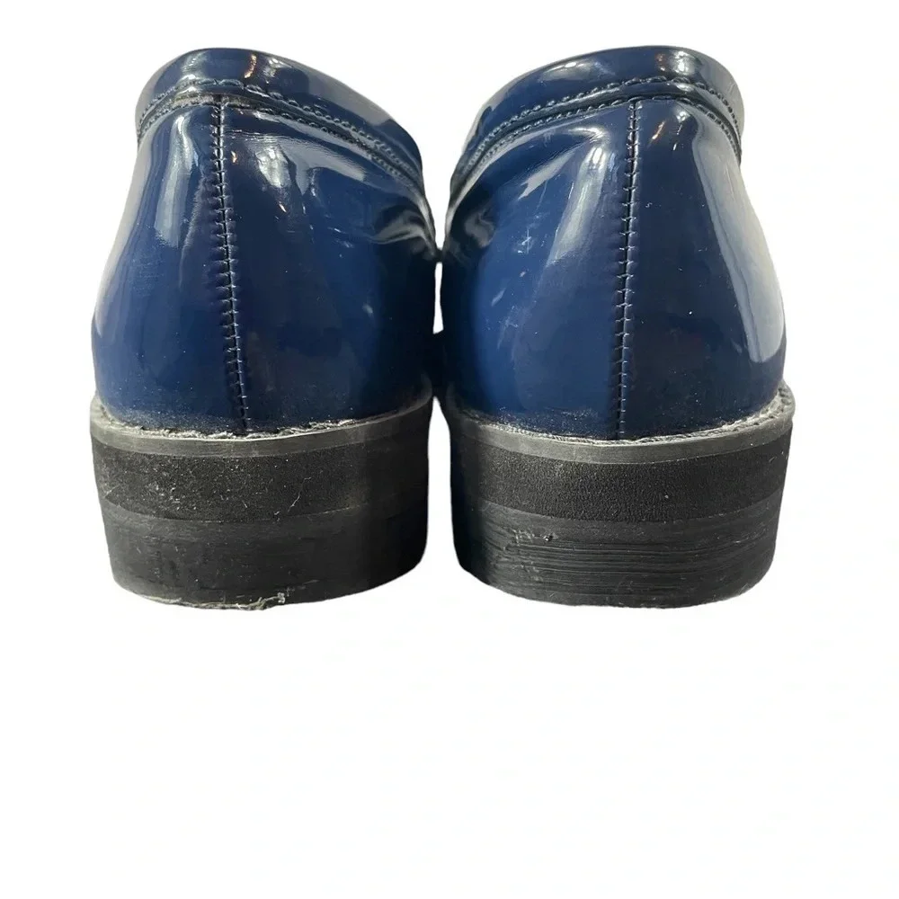 Lord & Taylor Design Lab Patent Navy Blue Loafers With Tassels Size 7B - Picture 4 of 9